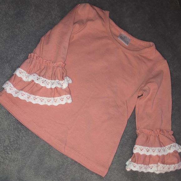Other - Pink LS Infants Shirt w/Ruffle Sleeves 12m